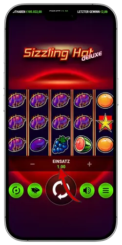 Sizzling-hot-deluxe Einsatz pro Linie festlegen
